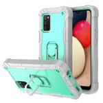 Custodia protettiva antiurto a 3 strati in PC + gomma con supporto rotante, For Samsung Galaxy A02s, For Samsung Galaxy A12 5G