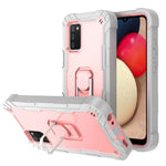 Custodia protettiva antiurto a 3 strati in PC + gomma con supporto rotante, For Samsung Galaxy A02s, For Samsung Galaxy A12 5G