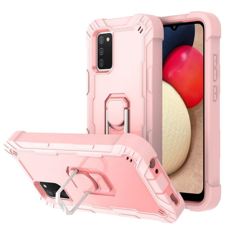 Custodia protettiva antiurto a 3 strati in PC + gomma con supporto rotante, For Samsung Galaxy A02s, For Samsung Galaxy A12 5G