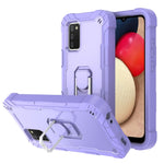 Custodia protettiva antiurto a 3 strati in PC + gomma con supporto rotante, For Samsung Galaxy A02s, For Samsung Galaxy A12 5G