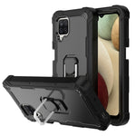 Custodia protettiva antiurto a 3 strati in PC + gomma con supporto rotante, For Samsung Galaxy A02s, For Samsung Galaxy A12 5G