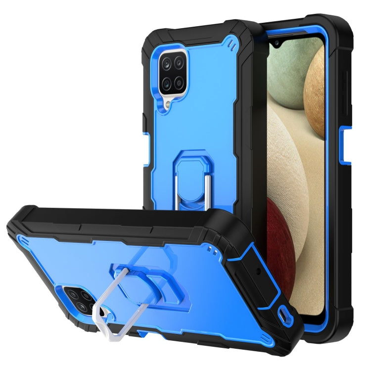 Custodia protettiva antiurto a 3 strati in PC + gomma con supporto rotante, For Samsung Galaxy A02s, For Samsung Galaxy A12 5G