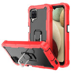 Custodia protettiva antiurto a 3 strati in PC + gomma con supporto rotante, For Samsung Galaxy A02s, For Samsung Galaxy A12 5G