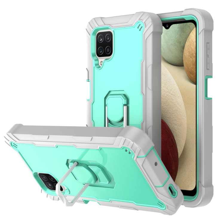 Custodia protettiva antiurto a 3 strati in PC + gomma con supporto rotante, For Samsung Galaxy A02s, For Samsung Galaxy A12 5G