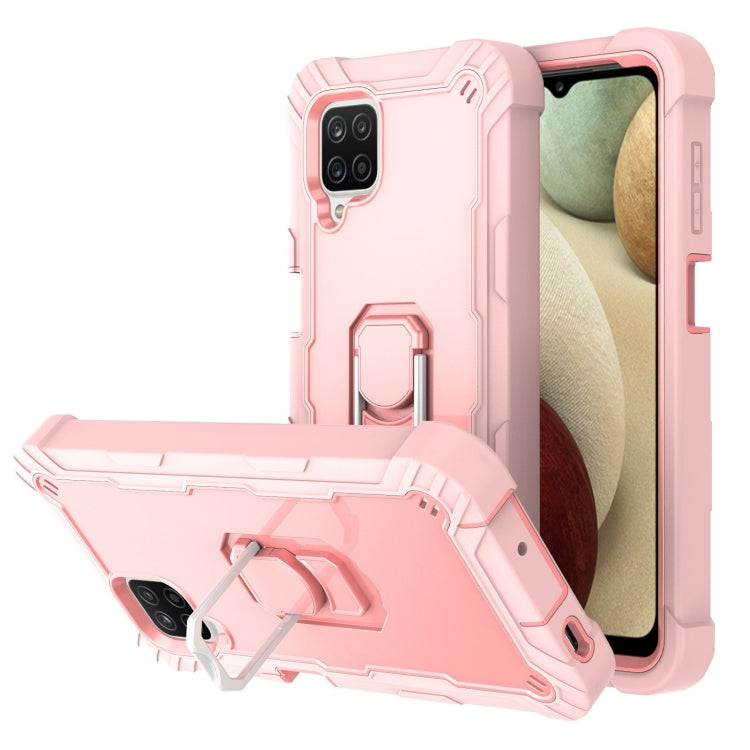 Custodia protettiva antiurto a 3 strati in PC + gomma con supporto rotante, For Samsung Galaxy A02s, For Samsung Galaxy A12 5G
