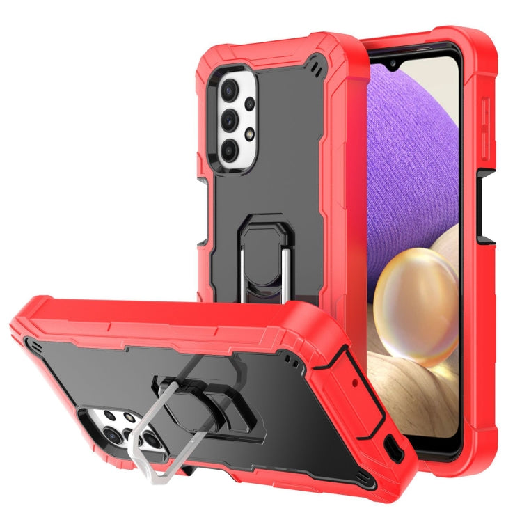 Custodia protettiva antiurto a 3 strati in PC + gomma con supporto rotante, For Samsung Galaxy A32 5G, For Samsung Galaxy A72 5G / 4G