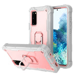 Custodia protettiva antiurto a 3 strati in PC + gomma con supporto rotante, For Samsung Galaxy S20 FE / FE 5G, For LG Velvet