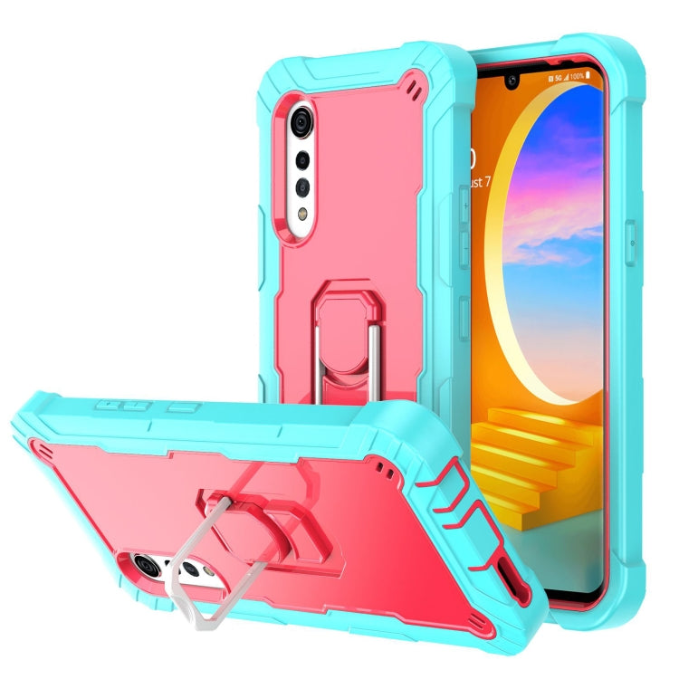 Custodia protettiva antiurto a 3 strati in PC + gomma con supporto rotante, For Samsung Galaxy S20 FE / FE 5G, For LG Velvet