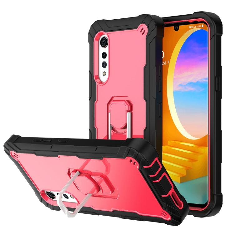 Custodia protettiva antiurto a 3 strati in PC + gomma con supporto rotante, For Samsung Galaxy S20 FE / FE 5G, For LG Velvet