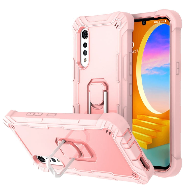 Custodia protettiva antiurto a 3 strati in PC + gomma con supporto rotante, For Samsung Galaxy S20 FE / FE 5G, For LG Velvet