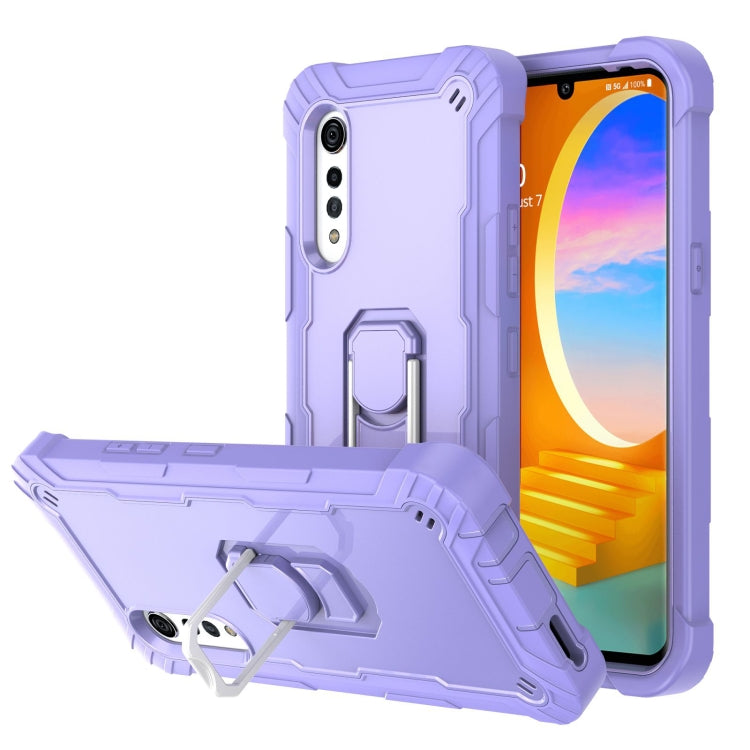 Custodia protettiva antiurto a 3 strati in PC + gomma con supporto rotante, For Samsung Galaxy S20 FE / FE 5G, For LG Velvet