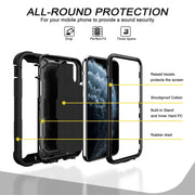 Custodia protettiva antiurto a 3 strati in PC + gomma con supporto rotante, For iPhone 11 Pro, For iPhone 11 Pro Max