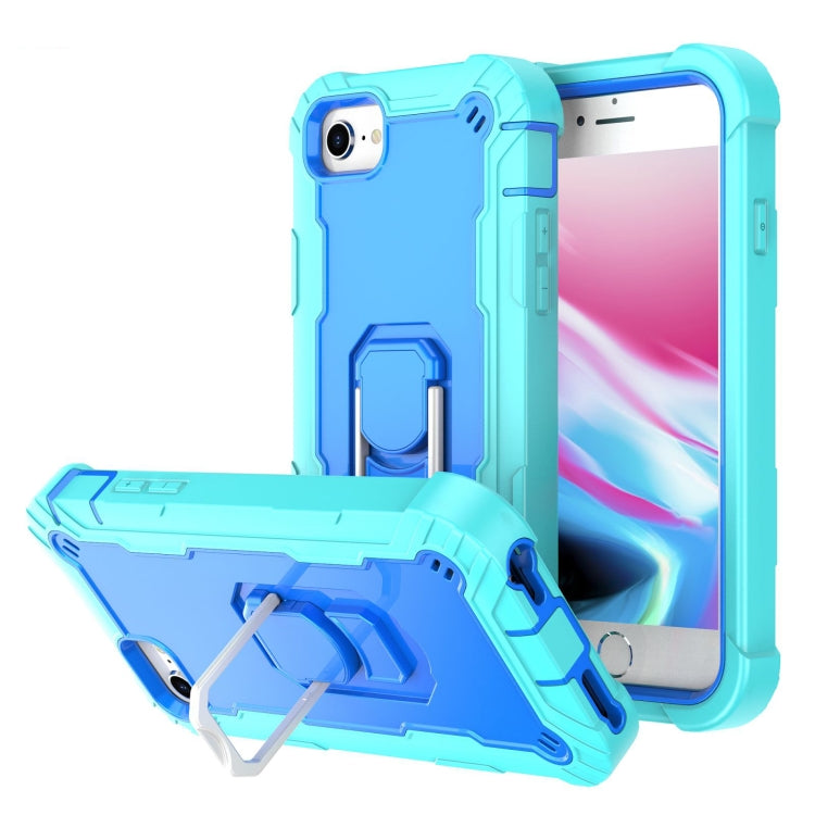 Custodia protettiva antiurto a 3 strati in PC + gomma con supporto rotante, For iPhone SE 2022 / SE 2020 / 8 / 7, For iPhone XS / X