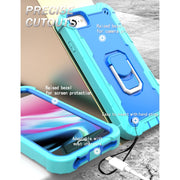 Custodia protettiva antiurto a 3 strati in PC + gomma con supporto rotante, For iPhone SE 2022 / SE 2020 / 8 / 7, For iPhone XS / X