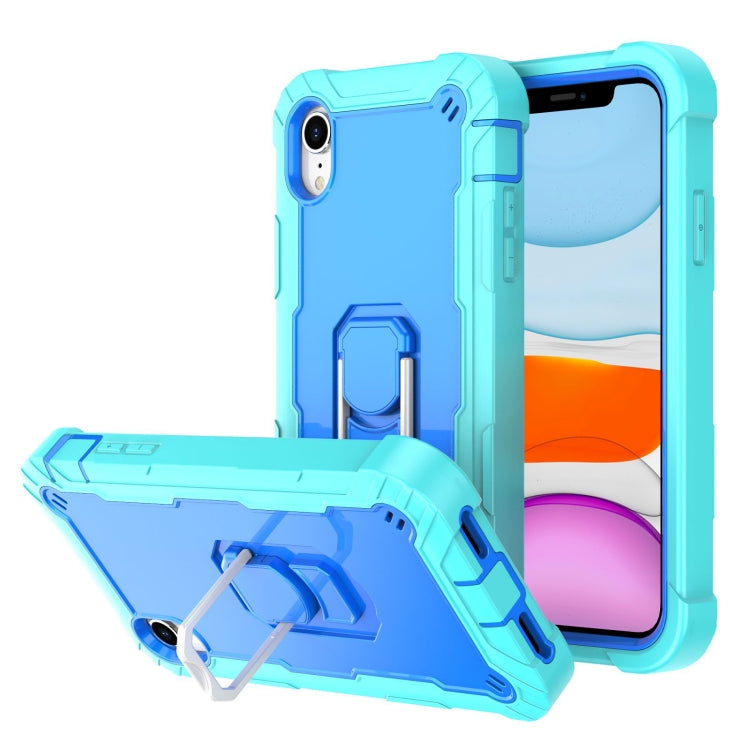 Custodia protettiva antiurto a 3 strati in PC + gomma con supporto rotante, For iPhone XR, For iPhone XS Max
