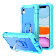 Custodia protettiva antiurto a 3 strati in PC + gomma con supporto rotante, For iPhone XR, For iPhone XS Max