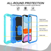 Custodia protettiva antiurto a 3 strati in PC + gomma con supporto rotante, For iPhone XR, For iPhone XS Max