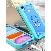 Custodia protettiva antiurto a 3 strati in PC + gomma con supporto rotante, For iPhone XR, For iPhone XS Max