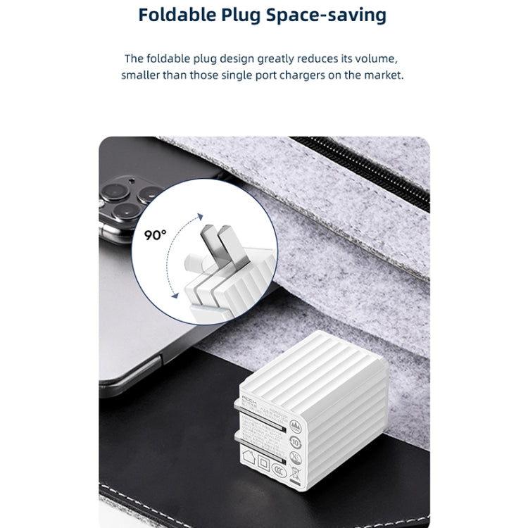 Caricabatterie doppia porta ROCK T46 22,5W USB-C + USB MFI
