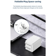 ROCK T46 22,5 W PD USB-C / Type-C + MFI USB Mini Dual Port Caricatore da viaggio Super Silicon con pin pieghevole, spina USA