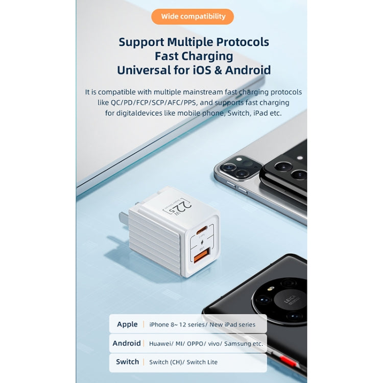 Caricabatterie doppia porta ROCK T46 22,5W USB-C + USB MFI