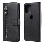Custodia portafoglio in pelle con cerniera per smartphone compati