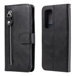 Custodia portafoglio in pelle con cerniera per smartphone compati