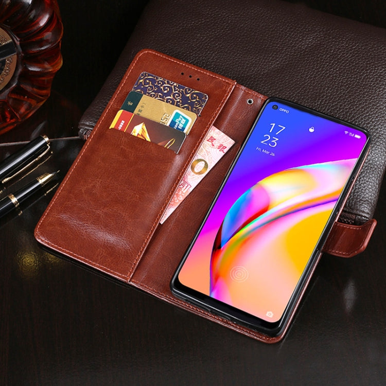 idewei Custodia in pelle a vibrazione orizzontale Crazy Horse Texture con supporto e slot per carte e portafoglio, For OPPO A94 5G, For OPPO A95 5G, For OPPO Realme 8 5G