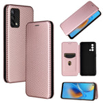 Struttura in fibra di carbonio Flip orizzontale magnetico Custodia in pelle TPU + PC + PU con slot per schede, For OPPO F19 / A74 4G, For Blackview A70 (2021)