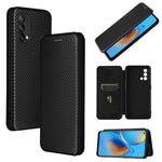 Struttura in fibra di carbonio Flip orizzontale magnetico Custodia in pelle TPU + PC + PU con slot per schede, For OPPO F19 / A74 4G, For Blackview A70 (2021)