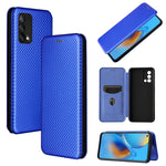 Struttura in fibra di carbonio Flip orizzontale magnetico Custodia in pelle TPU + PC + PU con slot per schede, For OPPO F19 / A74 4G, For Blackview A70 (2021)