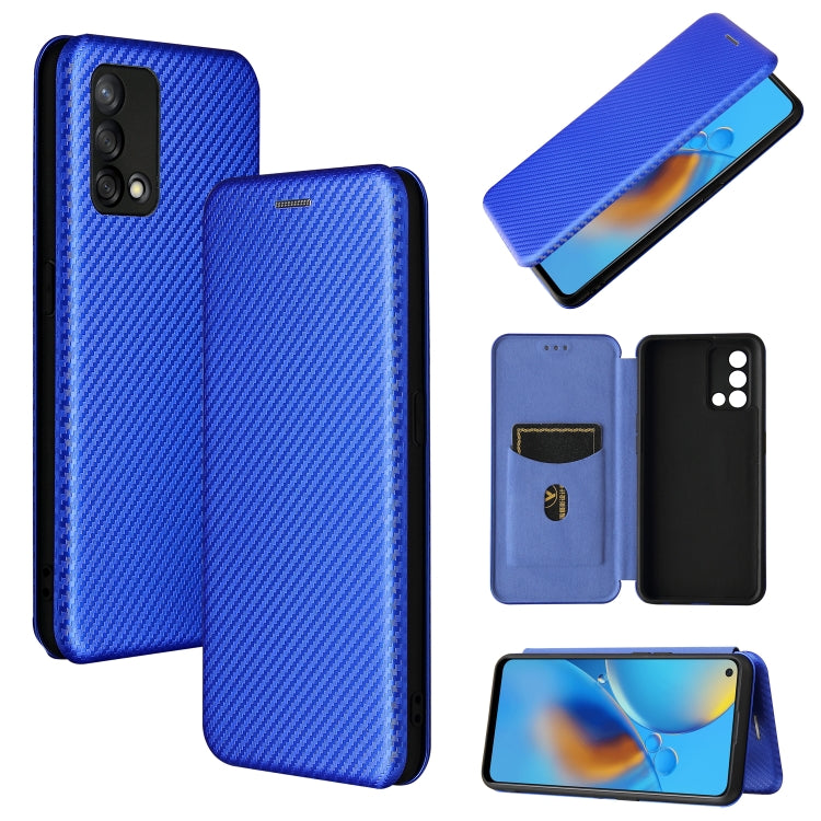 Struttura in fibra di carbonio Flip orizzontale magnetico Custodia in pelle TPU + PC + PU con slot per schede, For OPPO F19 / A74 4G, For Blackview A70 (2021)