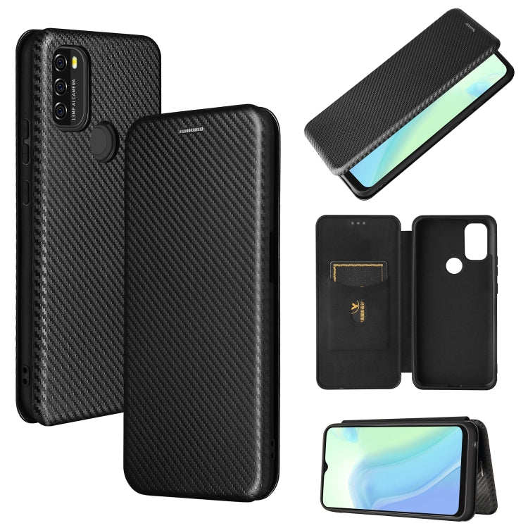 Struttura in fibra di carbonio Flip orizzontale magnetico Custodia in pelle TPU + PC + PU con slot per schede, For OPPO F19 / A74 4G, For Blackview A70 (2021)