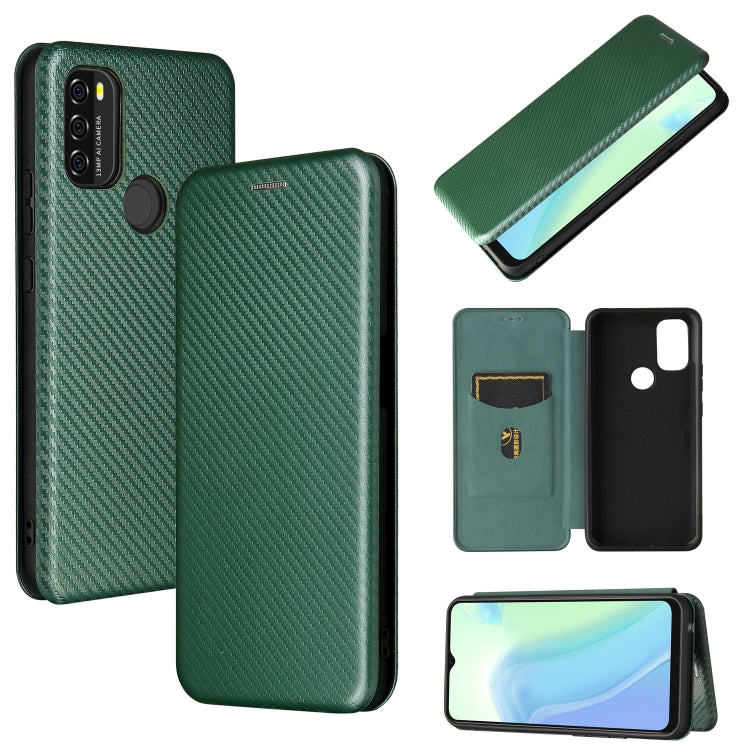Struttura in fibra di carbonio Flip orizzontale magnetico Custodia in pelle TPU + PC + PU con slot per schede, For OPPO F19 / A74 4G, For Blackview A70 (2021)