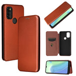 Struttura in fibra di carbonio Flip orizzontale magnetico Custodia in pelle TPU + PC + PU con slot per schede, For OPPO F19 / A74 4G, For Blackview A70 (2021)