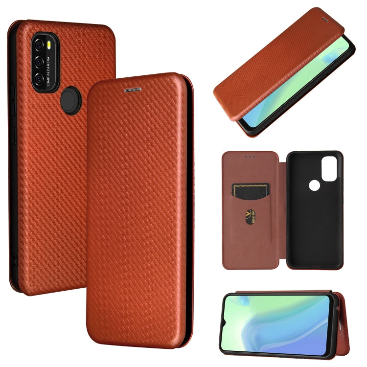 Struttura in fibra di carbonio Flip orizzontale magnetico Custodia in pelle TPU + PC + PU con slot per schede, For OPPO F19 / A74 4G, For Blackview A70 (2021)