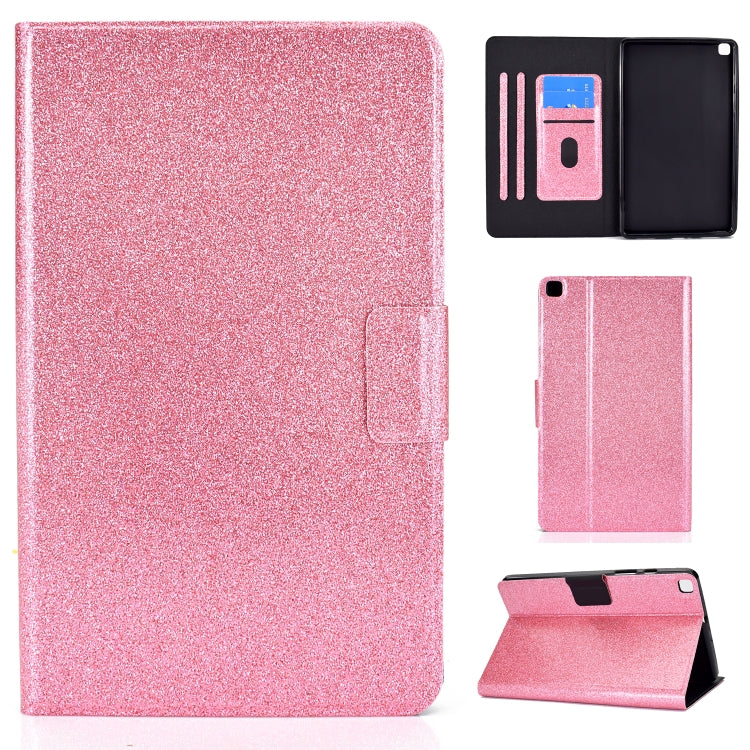 Custodia in pelle flip orizzontale glitterata con supporto e fessure per carte, For Samsung Galaxy Tab A7 Lite T220