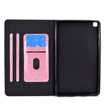 Custodia in pelle flip orizzontale glitterata con supporto e fessure per carte, For Samsung Galaxy Tab A7 Lite T220