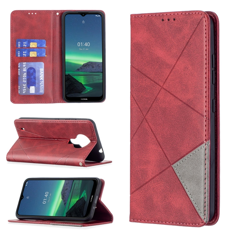 Custodia in pelle magnetica a vibrazione orizzontale con struttura a rombo con supporto, slot per carte e portafoglio, For Samsung Galaxy S21 FE, For Nokia G20 / G10, For Nokia 1.4