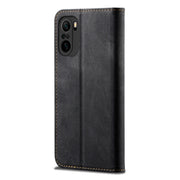 Custodia in pelle a conchiglia orizzontale in stile casual con texture denim con supporto, slot per schede e portafoglio, For Xiaomi Redmi K40 / K40 Pro / K40 Pro+, For Xiaomi Redmi Note 10 Pro / Note 10 Pro (India) / Note 10 Pro Max                   ...