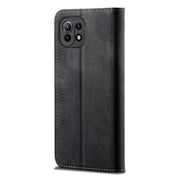 Custodia in pelle a conchiglia orizzontale in stile casual con texture denim con supporto, slot per schede e portafoglio, For Xiaomi Mi 11 Lite, For Xiaomi Mi 11 Pro, For Xiaomi Mi 11 Ultra