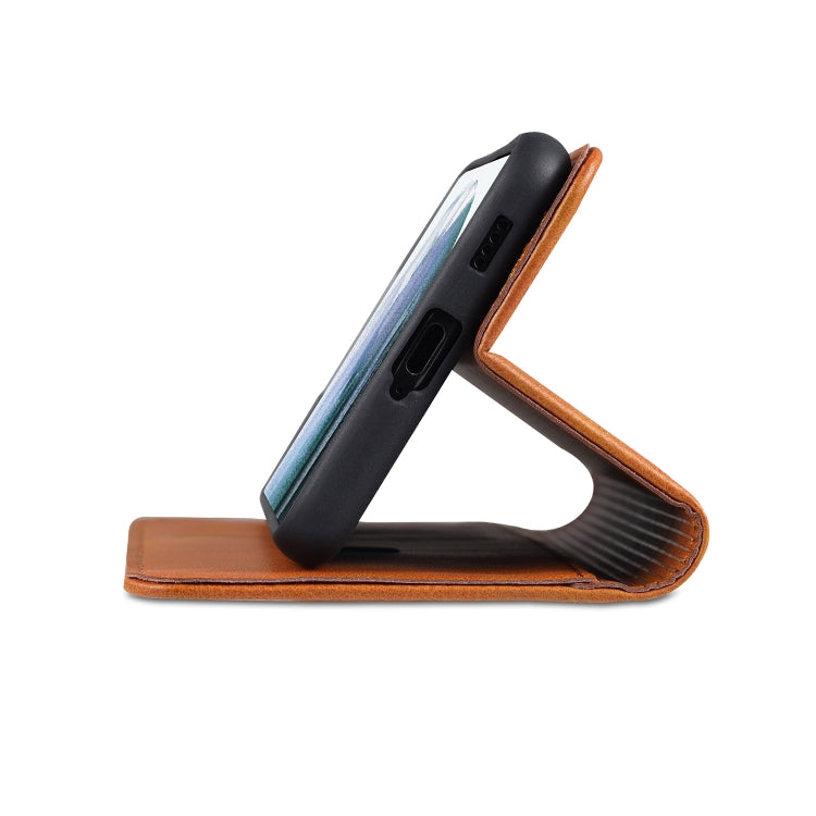 AZNS Custodia in pelle a vibrazione orizzontale con struttura in vitello magnetico con slot per carte, supporto e portafoglio, For Samsung Galaxy S21 FE