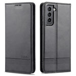 AZNS Custodia in pelle a vibrazione orizzontale con struttura in vitello magnetico con slot per carte, supporto e portafoglio, For Samsung Galaxy S21 FE