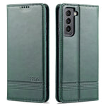 AZNS Custodia in pelle a vibrazione orizzontale con struttura in vitello magnetico con slot per carte, supporto e portafoglio, For Samsung Galaxy S21 FE