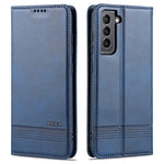 AZNS Custodia in pelle a vibrazione orizzontale con struttura in vitello magnetico con slot per carte, supporto e portafoglio, For Samsung Galaxy S21 FE