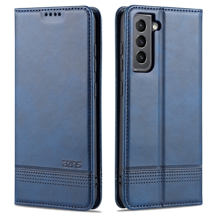 AZNS Custodia in pelle a vibrazione orizzontale con struttura in vitello magnetico con slot per carte, supporto e portafoglio, For Samsung Galaxy S21 FE