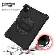 Custodia protettiva per PC in silicone antiurto a nido d'ape con rotazione a 360 gradi con supporto, tracolla e cinturino, For iPad Pro 11 (2021) / (2020) / (2018)