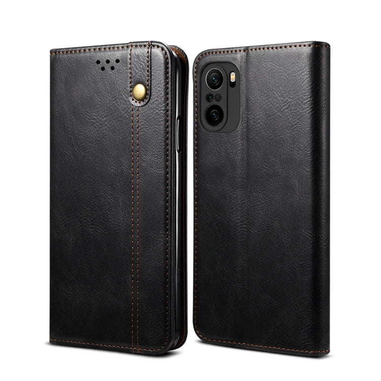 Semplice custodia in pelle a vibrazione orizzontale con trama di cavallo pazzo cerato con slot per schede e portafoglio, For Xiaomi Redmi K40 / K40 Pro, For Xiaomi Redmi Note9 4G (CN Version), For Xiaomi Redmi Note 9 5G (CN Version)                    ...