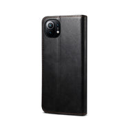 Semplice custodia in pelle a vibrazione orizzontale con trama di cavallo pazzo cerato con slot per schede e portafoglio, For Xiaomi Mi 11, For Xiaomi Mi 11 Lite, For Xiaomi Mi 11 Pro, For Xiaomi Mi 11 Ultra
