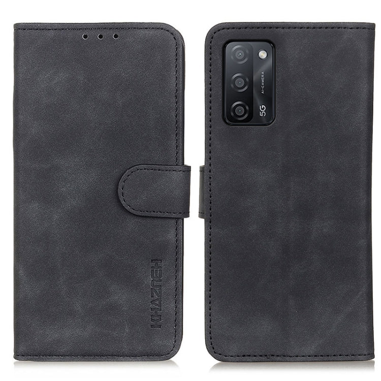 KHAZNEH Retro Texture PU + TPU Custodia in pelle a vibrazione orizzontale con supporto, slot per carte e portafoglio, For OPPO A55 5G / A53s 5G